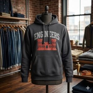 Independent Trading Company Engineers Hoodie Mens Small Black US Army Corps Logo